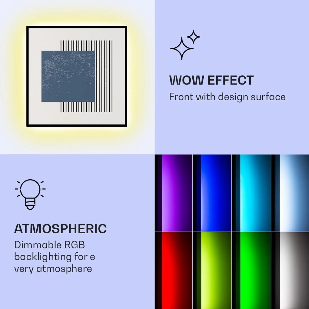 Klarstein Mojave 500 smart, infračervený ohrievač 2 v 1, konvektor, 60 x 60 cm, 500 W, RGB osvetlenie