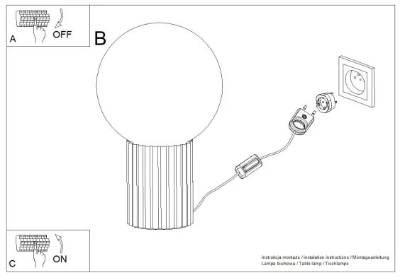 Sollux SL.1721 - Stolná lampa HALO 1xG9/8W/230V pr. 12 cm krémová