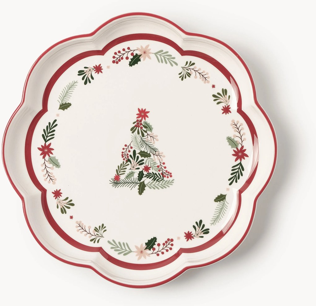 Vianočné porcelánové raňajkové taniere Eve, 4 ks
