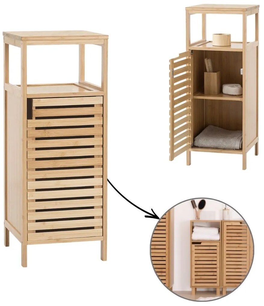 Polička do kúpeľne Sicela 1, bambus