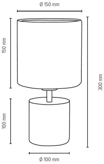 Spot-Light 6091936 - Stolná lampa STRONG ROUND 1xE27/25W/230V betón
