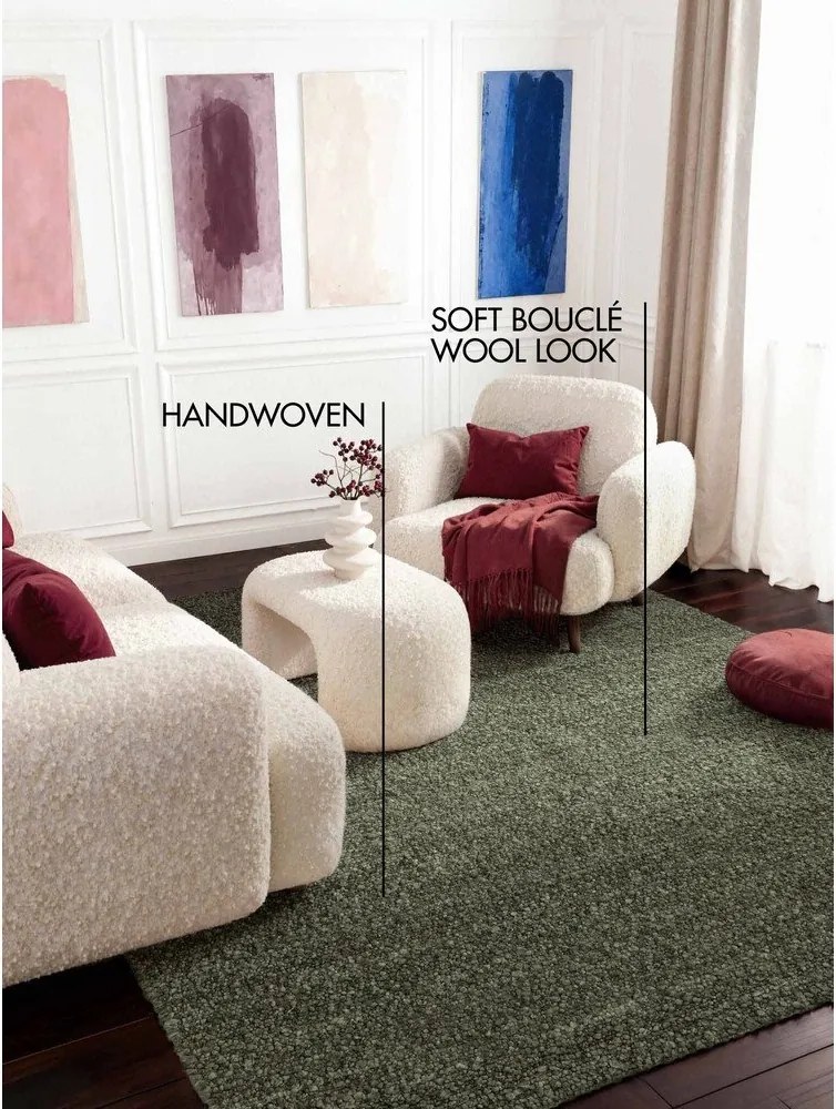 Zelený ručne tkaný koberec z materiálu buklé 200x290 cm Notting Hill Portobello – Ted Baker