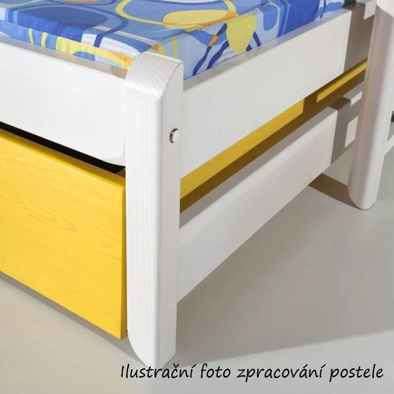 Detská domčeková posteľ z masívu borovice GRÉTA - 140x70 cm - biela
