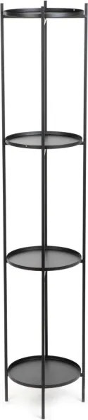 Stojan na kvety ROH štvorposchodový, čierny 876726