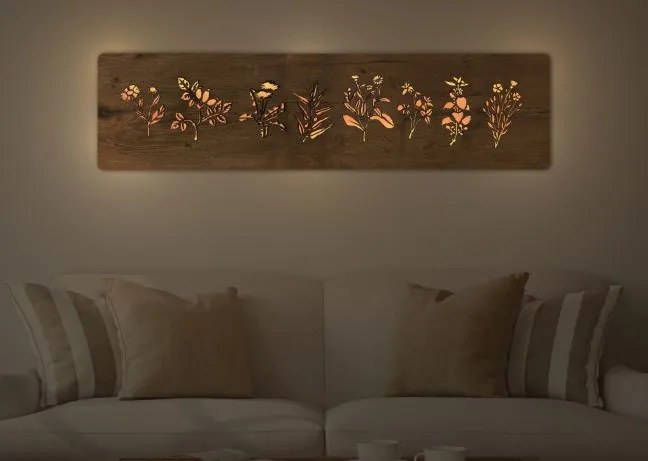 Svietiaci obraz Bylinky na batériu