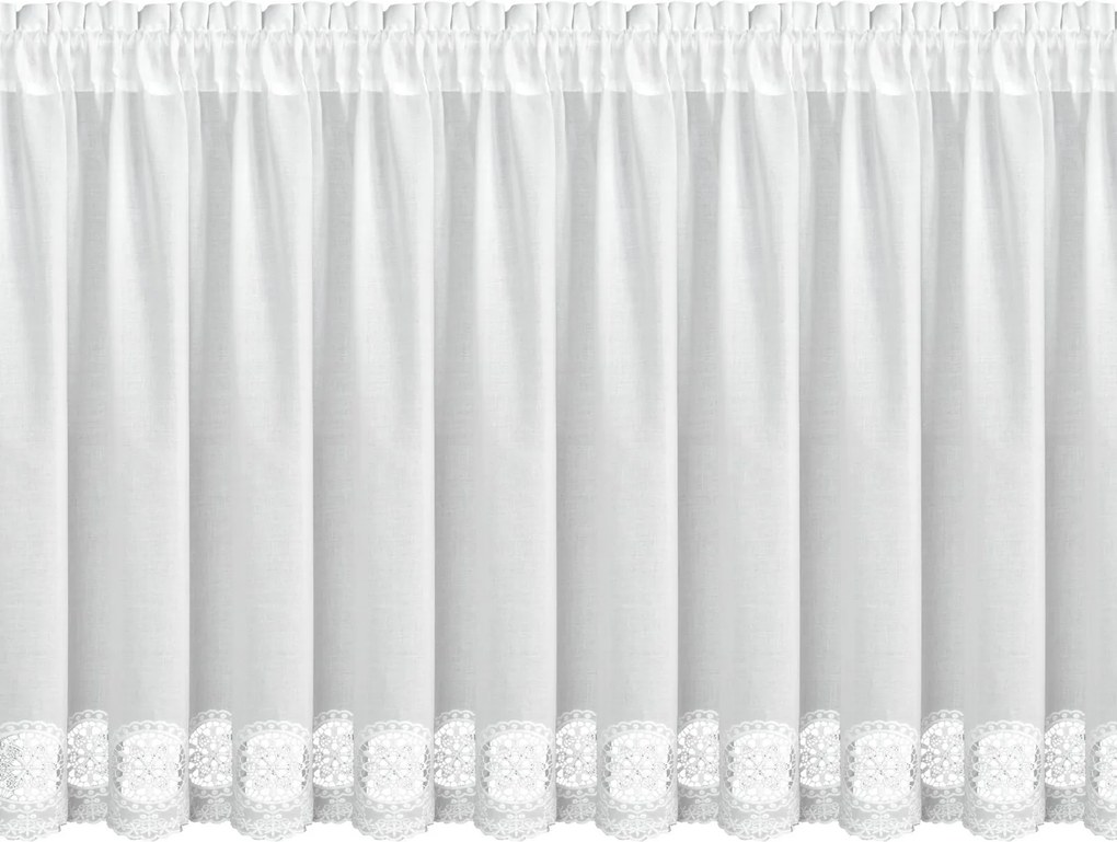 KRÁTKA ZÁCLONA NA PÁSKE LILA 150X70 CM BIELA
