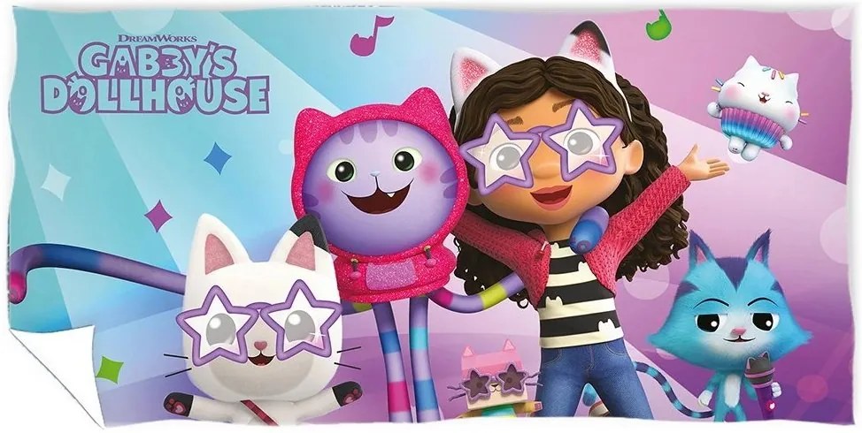 Bavlnená osuška Gábinin kúzelný domček – motív Rozjazdy pre hviezdy - 100% bavlna - 70 x 140 cm