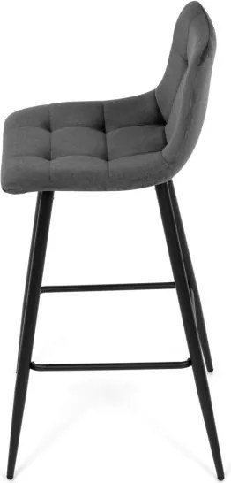 Barová stolička zamatová, sivá AUB-X7015 GREY2