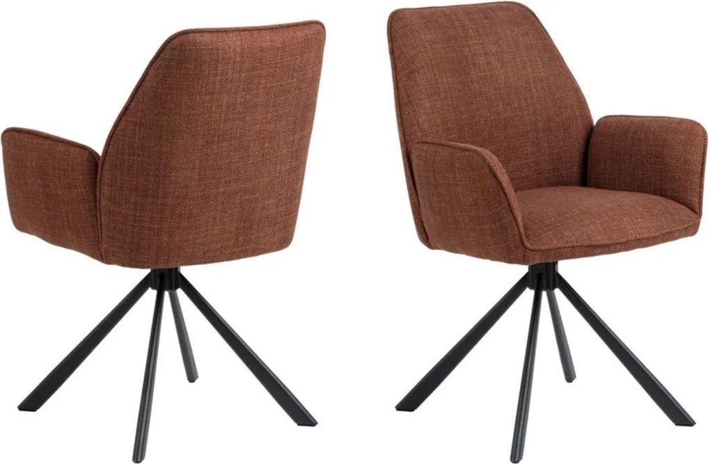 Otočná jedálenská stolička Glenda, škoricová