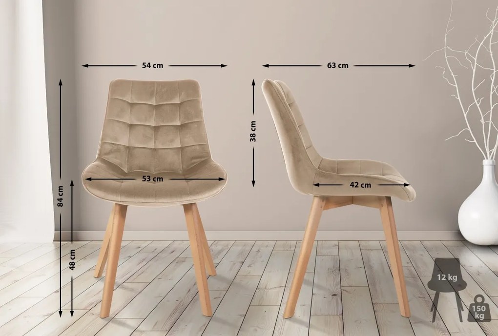 Stolička Brook - zamat - Hnedá