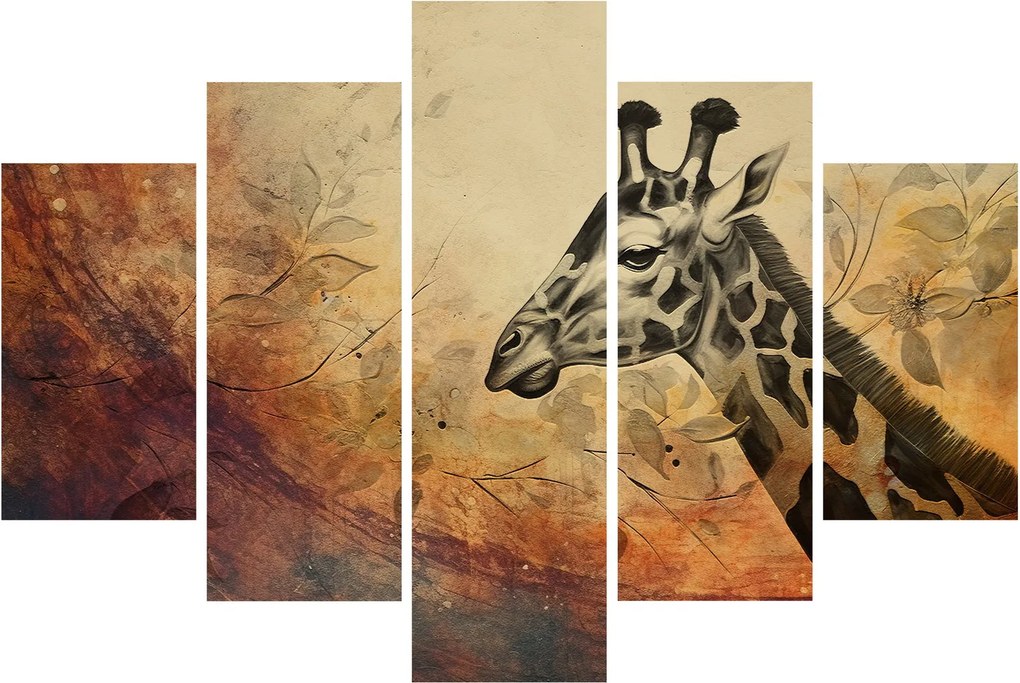 Obraz - Žirafa, maľba (150x105 cm)