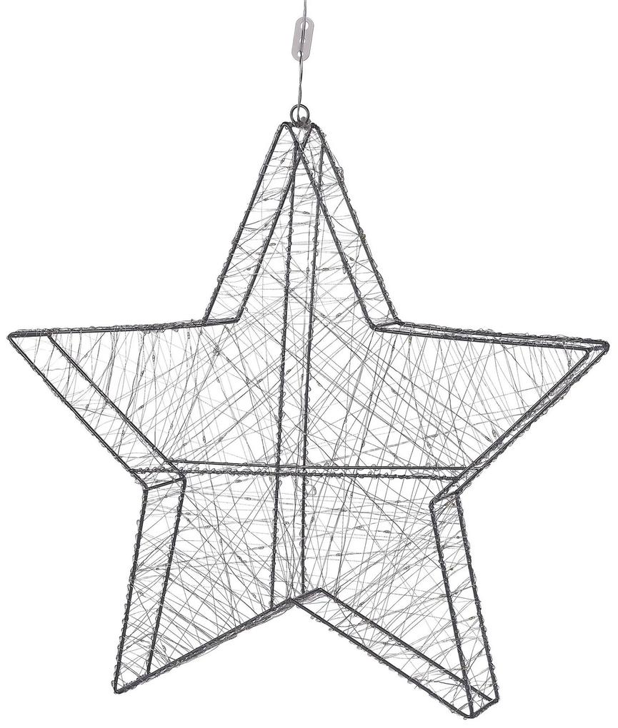 LED vonkajšia závesná hviezda 58 cm strieborná KURULA Beliani