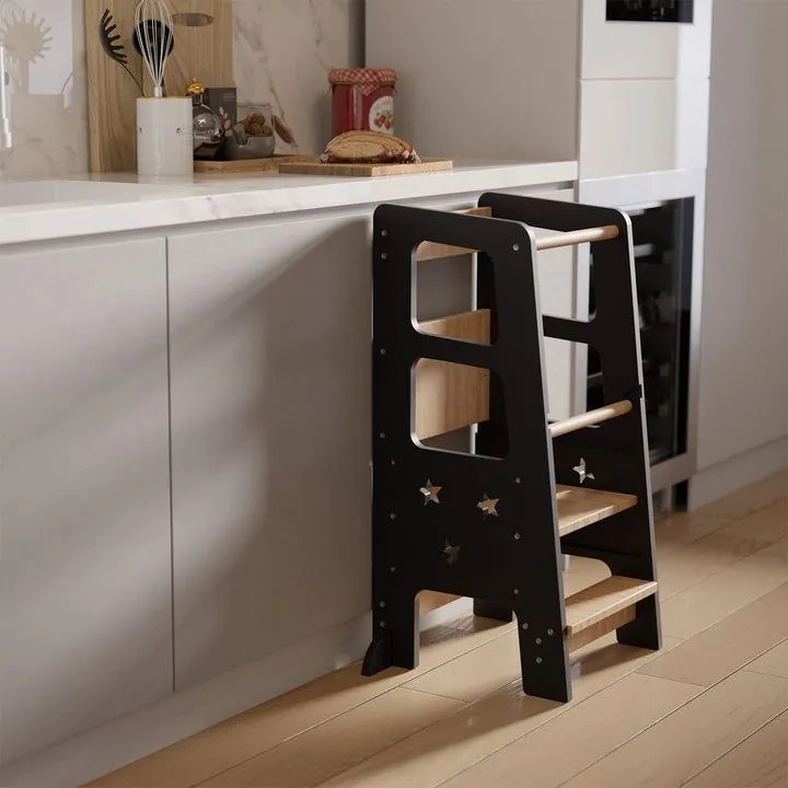 Rastúca detská učebná veža, ružová, výškovo nastaviteľná