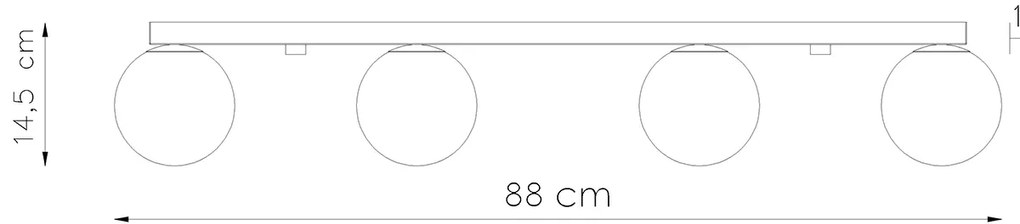 Stropné svietidlo Yoli, 4x biele sklenené tienidlo, w