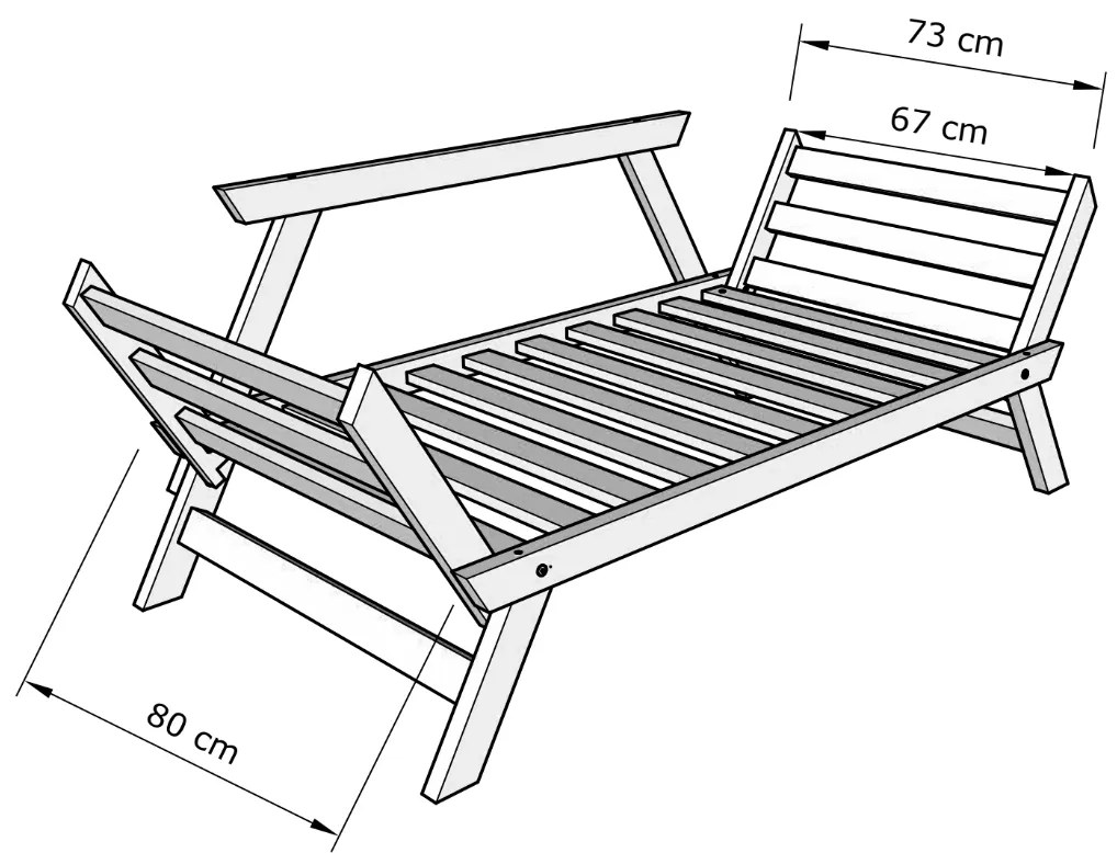 Rozkládací futonová pohovka BREEZIO 01 170 cm z - výber z 10 prevedení