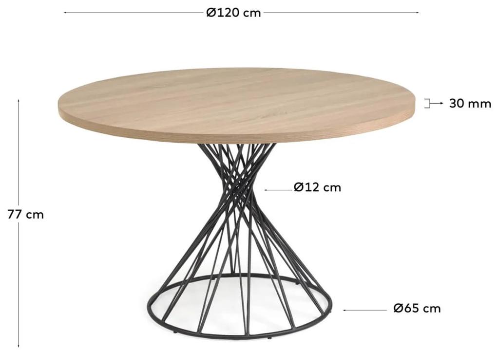 Jedálenský stôl tuni ø 120 cm prírodný MUZZA