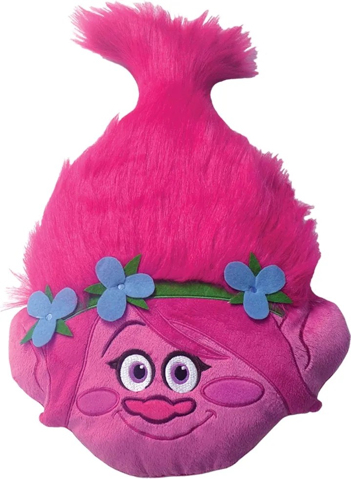 CTI 3D hlava vankúšik Trolls (Trollovia) Poppy head 33x54 cm