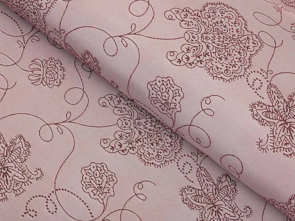 Biante Dekoračná obliečka na vankúš TF-077 Kvetované ornamenty na staroružovom 70 x 90 cm