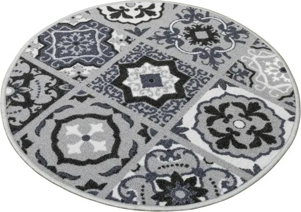Protišmykový koberec PATCHWORK 19 New sivý