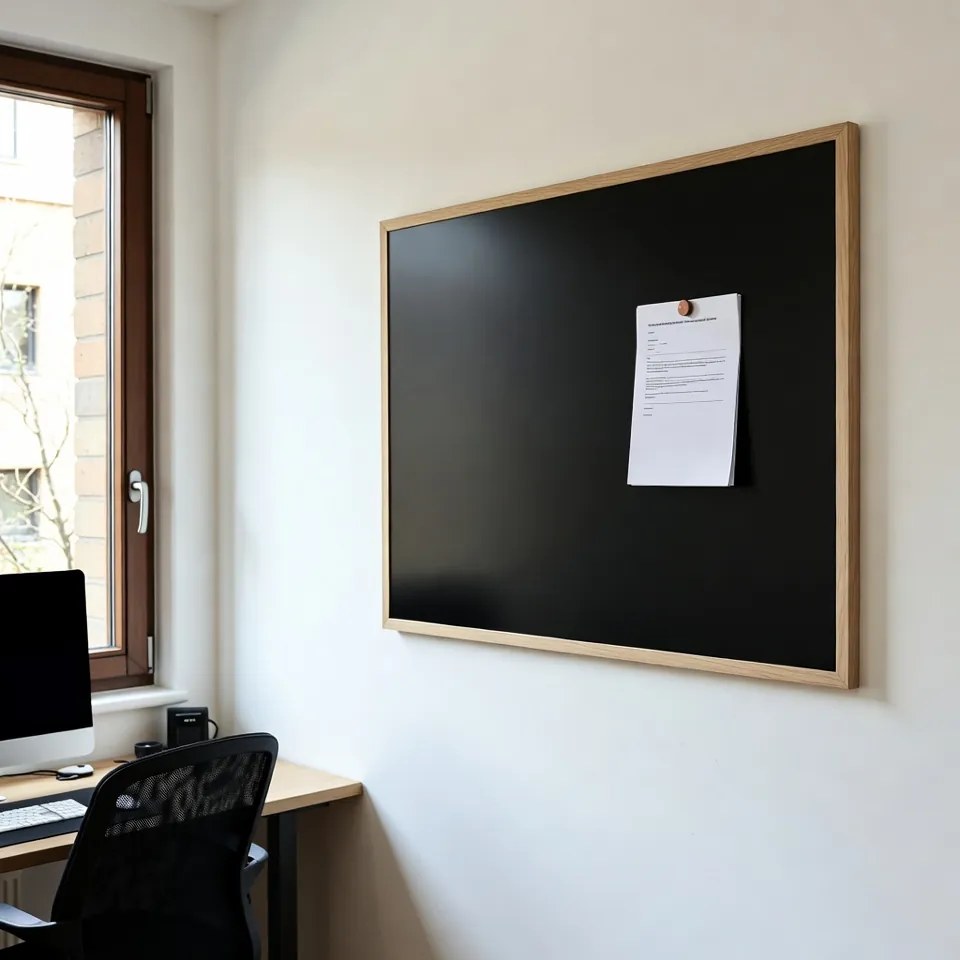 Toptabule.sk  Čierna magnetická tabuľa NATURE LINE v drevenom ráme SVETLÝ DUB 100×150 cm