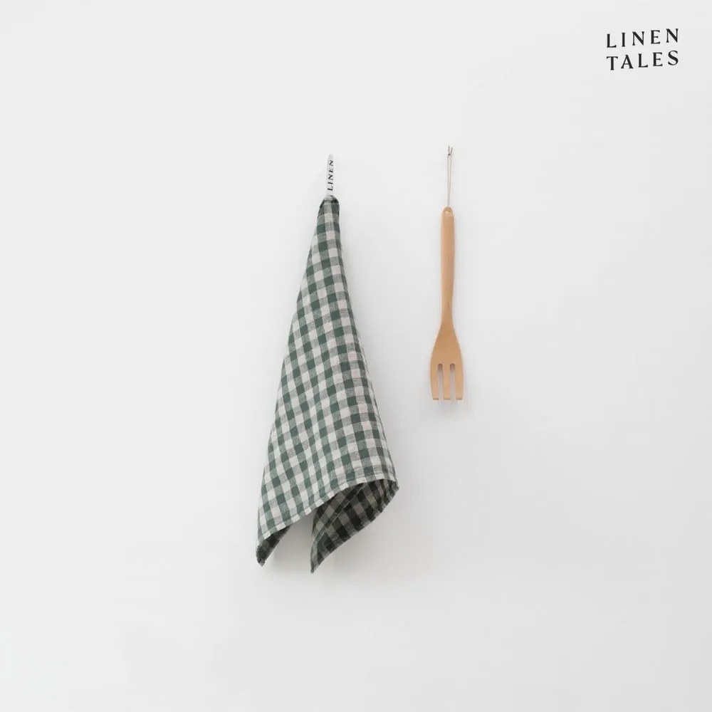 Ľanová utierka 45x65 cm Forest Green Gingham – Linen Tales