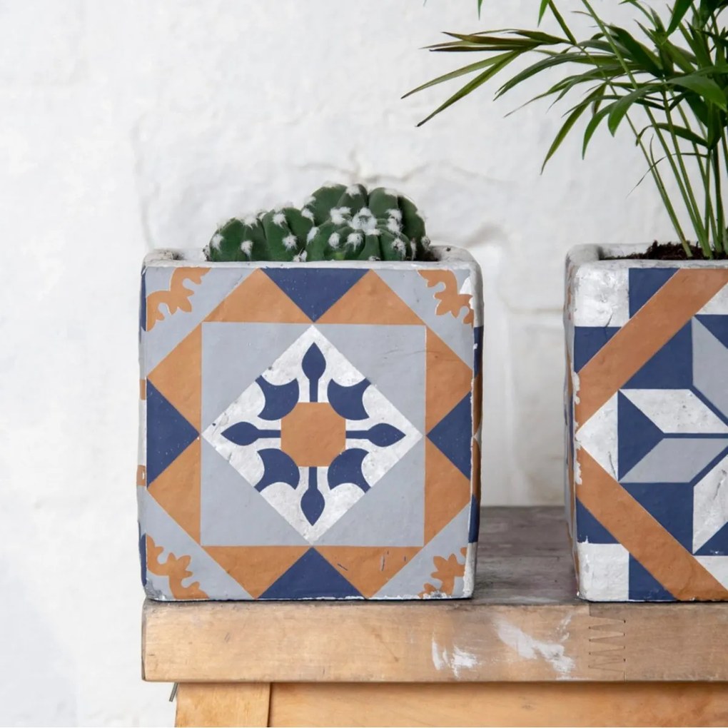 Betónový kvetináč Azulejos 11 cm