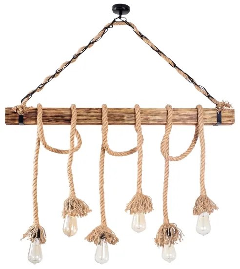 Luster na lanku EREBOS 6xE27/40W/230V hnedý