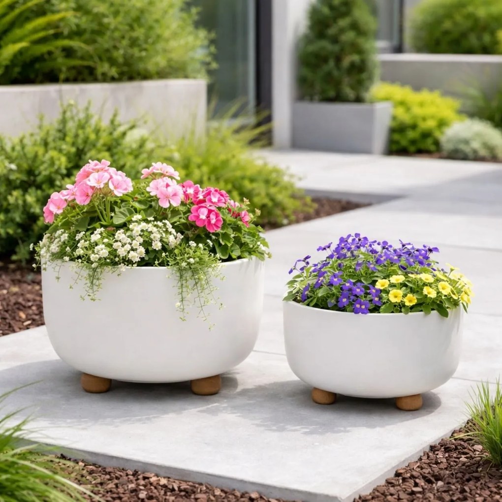 PLASTOVÝ KVETINÁČ TERRA 27X17 CM BIELA