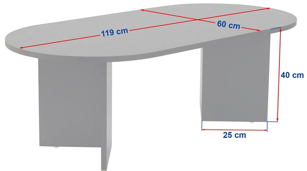 Konferenčný stolík Sable Walnut White