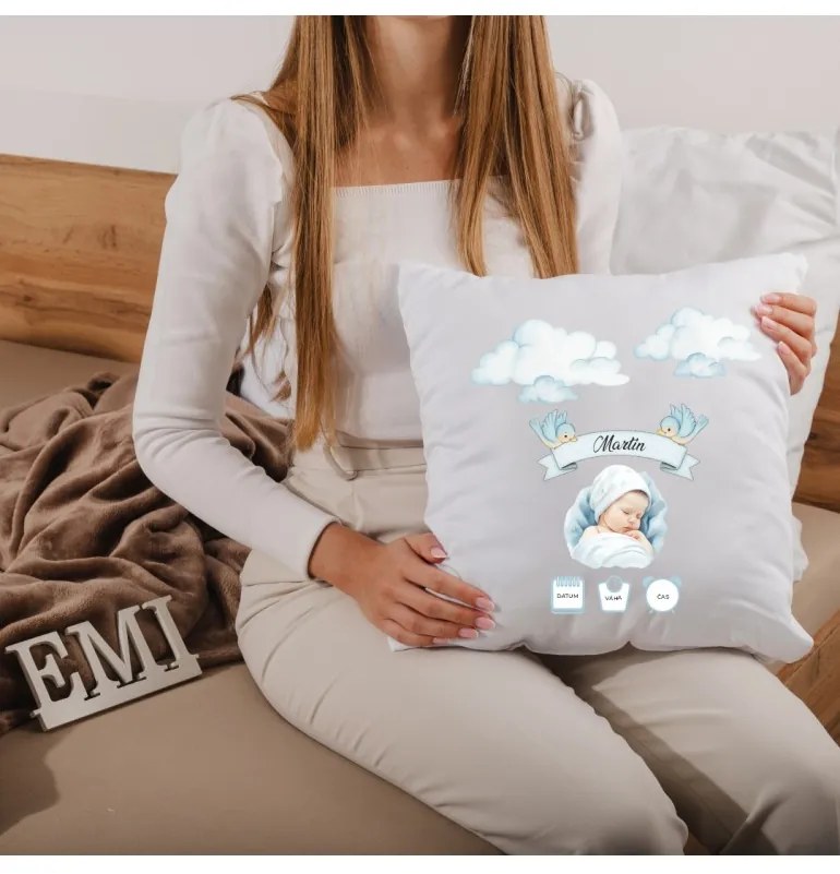 Vankúš s vlastnou potlačou Chlapec 40x40 cm EMI