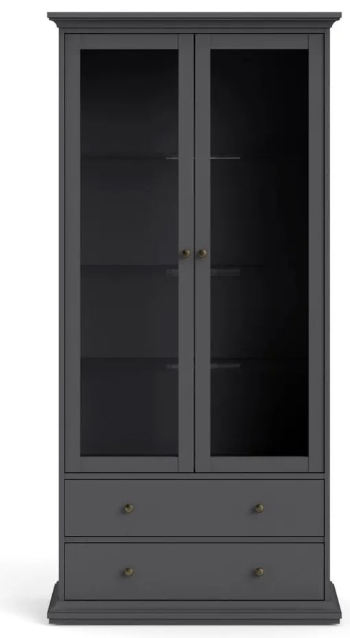 Sivá vitrína 96x201 cm Paris – Tvilum