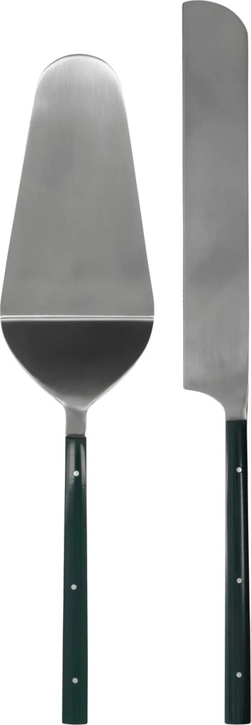 House Doctor Servírovacia sada na tortu Lata Dark Green