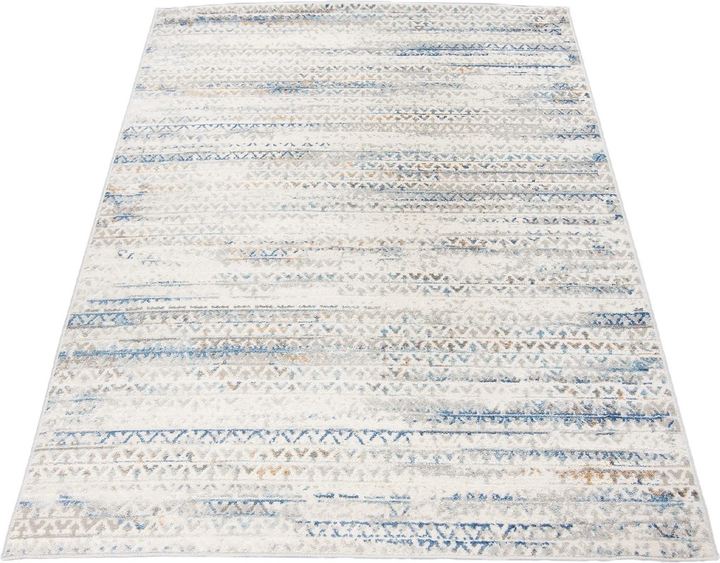 TA Koberec G494B WHITE/D_BLUE PORTLAND HIL Biely Obdĺžnikový Rozmer: 160x220 cm