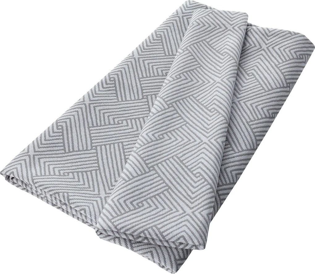 Prehoz na posteľ 220x260 cm farba produktu strieborná látka zapletaná, vzorované