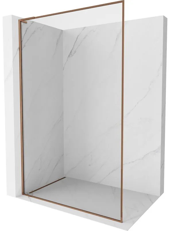 Mexen, Mexen Kioto-XF L sprchová stena s rámom 80 x 202 cm, priehľadná 10 mm, ružové zlato - 800-080-174-60-00-XF