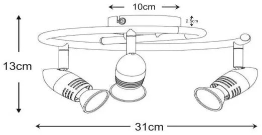 Lucide 13955/14/12 - LED bodové svietidlo CARO-LED 3xGU10/5W/230V chróm