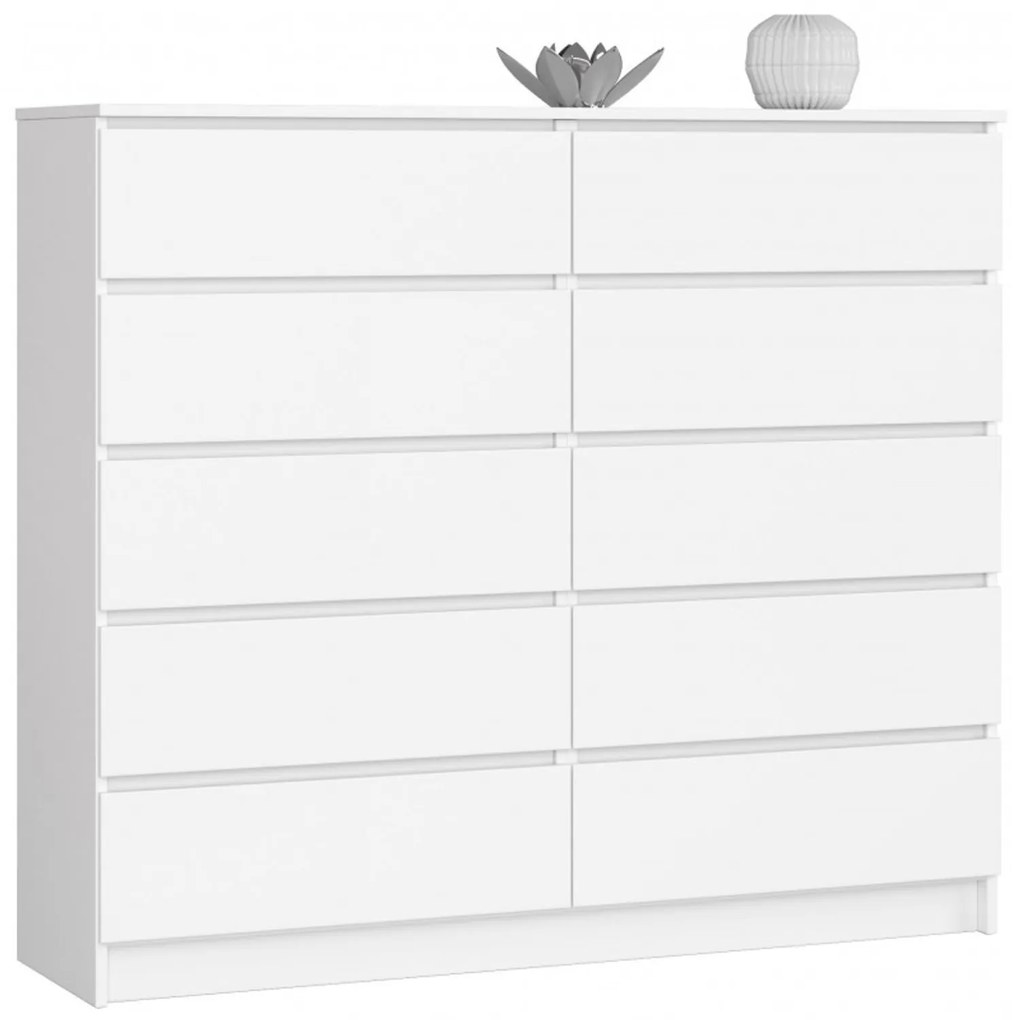 Komoda K140 10SZ biela