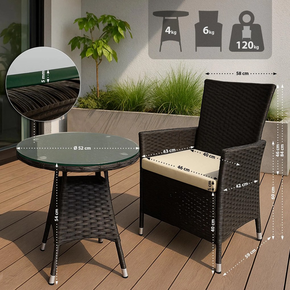 Sedacia súprava Fireda - tmavohnedá