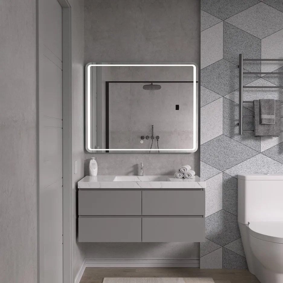 Erga Mia, LED zrkadlo 100x80cm, 2760 lm, 6500K, predné/zadné osvetlenie, ERG-V01-117-1080-00