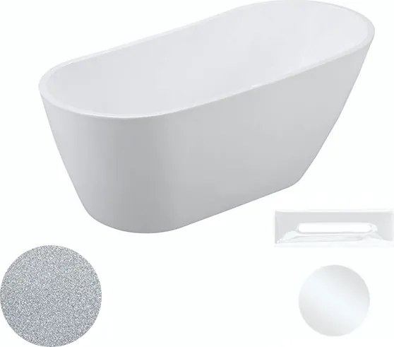 Besco Akrylátová voľne stojaca vaňa Melody Glam S 150x80 (170x80) BESCO-Typ výpuste: Click-Clack s prepadom, chróm, BESCO-Rozmery: 170x80, BESCO-Farb…