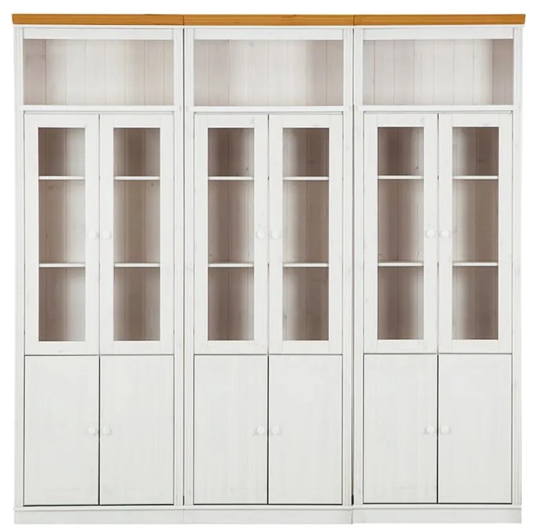 Biela vitrína z borovicového dreva 518x223 cm Anita – Støraa