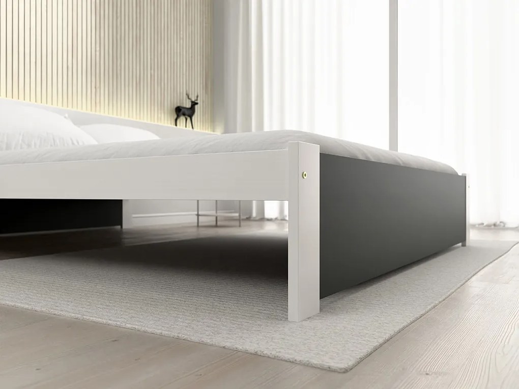 Posteľ IKAROS 160 x 200 cm, antracit/biela Rošt: Bez roštu, Matrac: Matrac DELUXE 10 cm