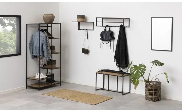 Vešiak SARON dub/čierna