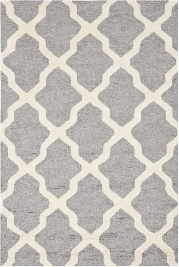 Svetlosivý vlnený koberec Ava Light Grey, 121 × 182 cm
