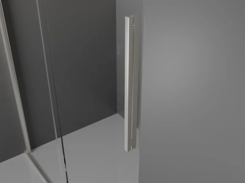 Mexen Velar L, posuvné sprchové dvere do otvoru 110 cm, 8mm sklo námraza, brúsená oceľ, 871-110-003-31-97