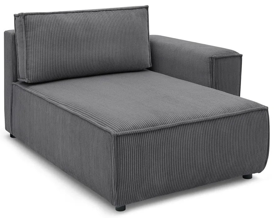 Tmavosivý menčestrový modul pohovky (pravý roh) Nihad modular – Bobochic Paris