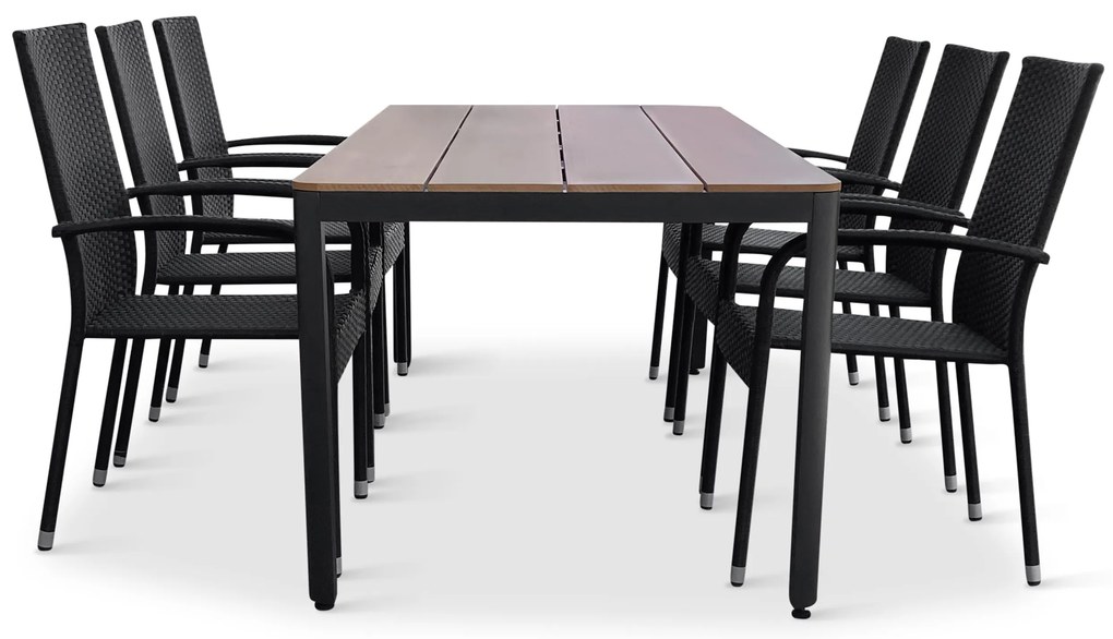 Záhradný jedálenský set Milano + 6x ratanová stolička Paris