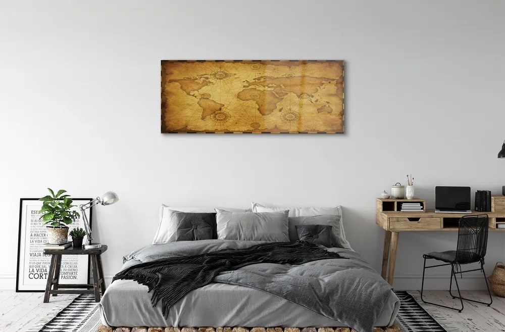 Obraz plexi Mapa spálil staré hrany 120x60 cm