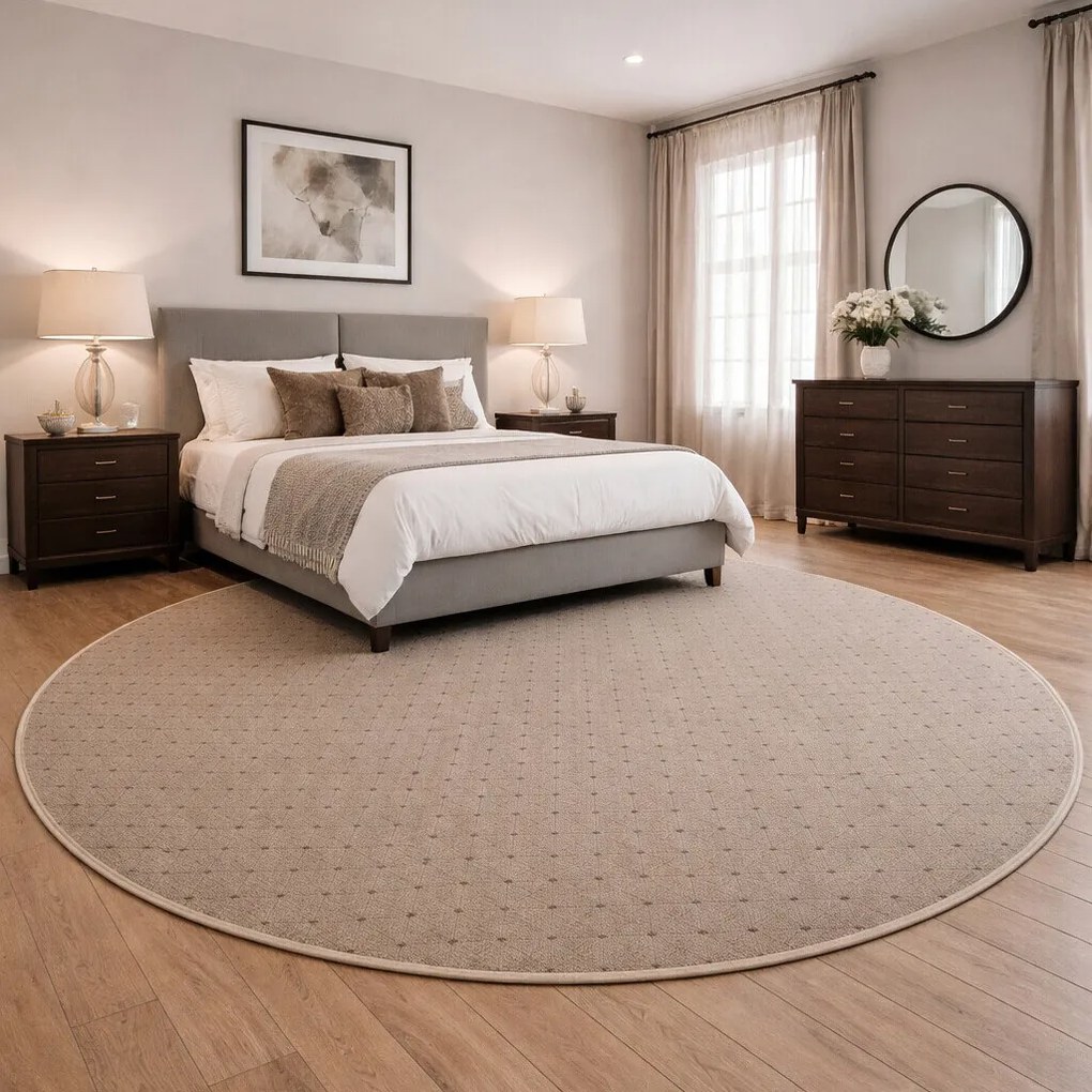 Kusový koberec Udinese béžový new kruh, 120x120 (priemer) kruh, béžová, chodba / predsieň, Condor Carpets