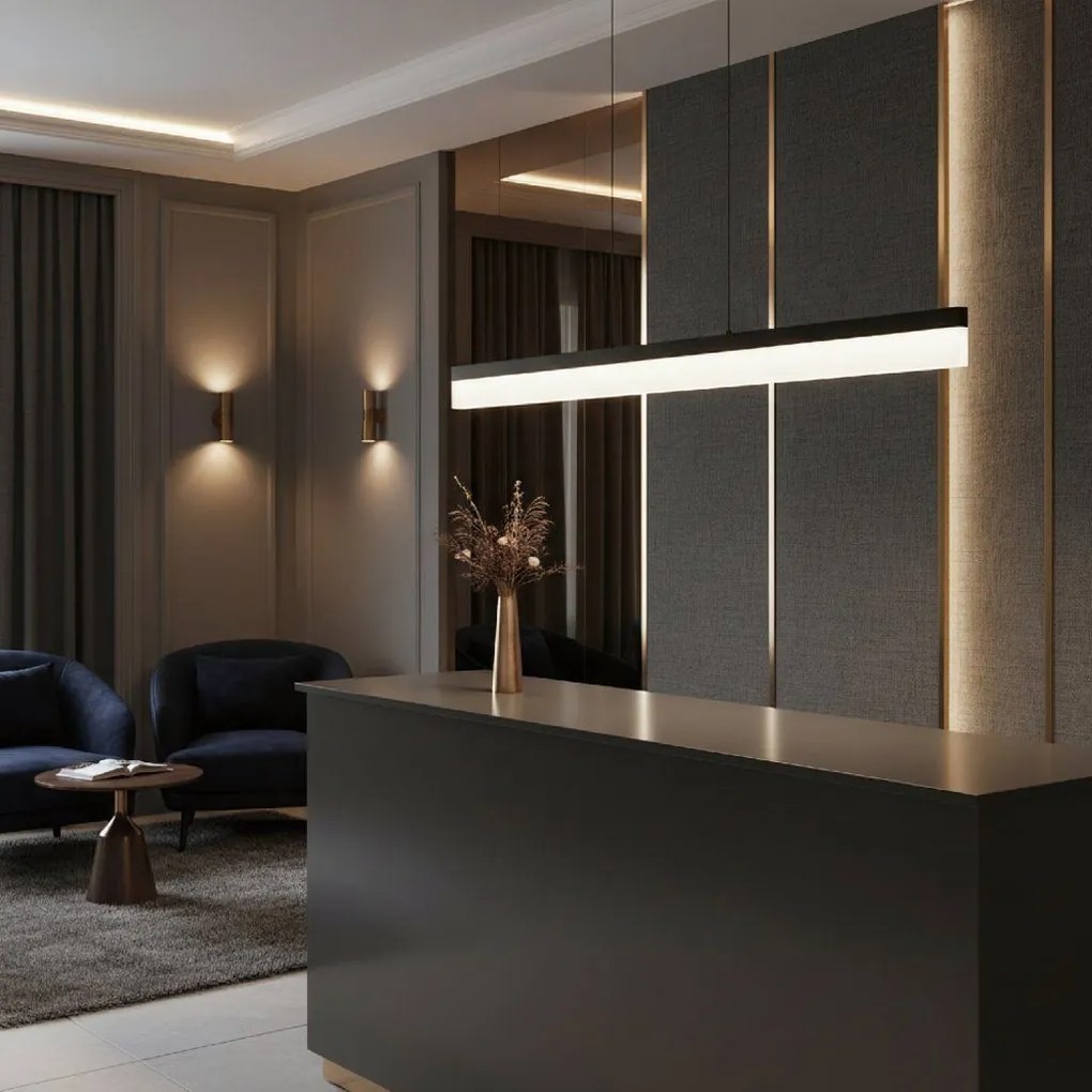 Toolight Toolight, LED stropné svietidlo 120cm, APP1692-CP, čierna matná, OSW-07890